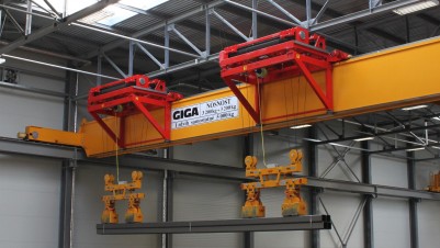 7 bridge cranes for manipulation in SSI Schfer Hranice, including GKMJ 3,2+3,2t/26,5m with cantilever hoists with magnets
