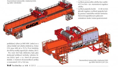 Technika a Trh, 2012/04, Mostov jeby GDMJ 165t/25t/12,5t/12m, GDMJ 125t/30t/26m, elektrrna Poerady