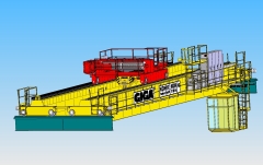 3D modelování jeřábu GDMJ 80t-12,5t-25,1m v SolidWorks, Sokolovská uhelna